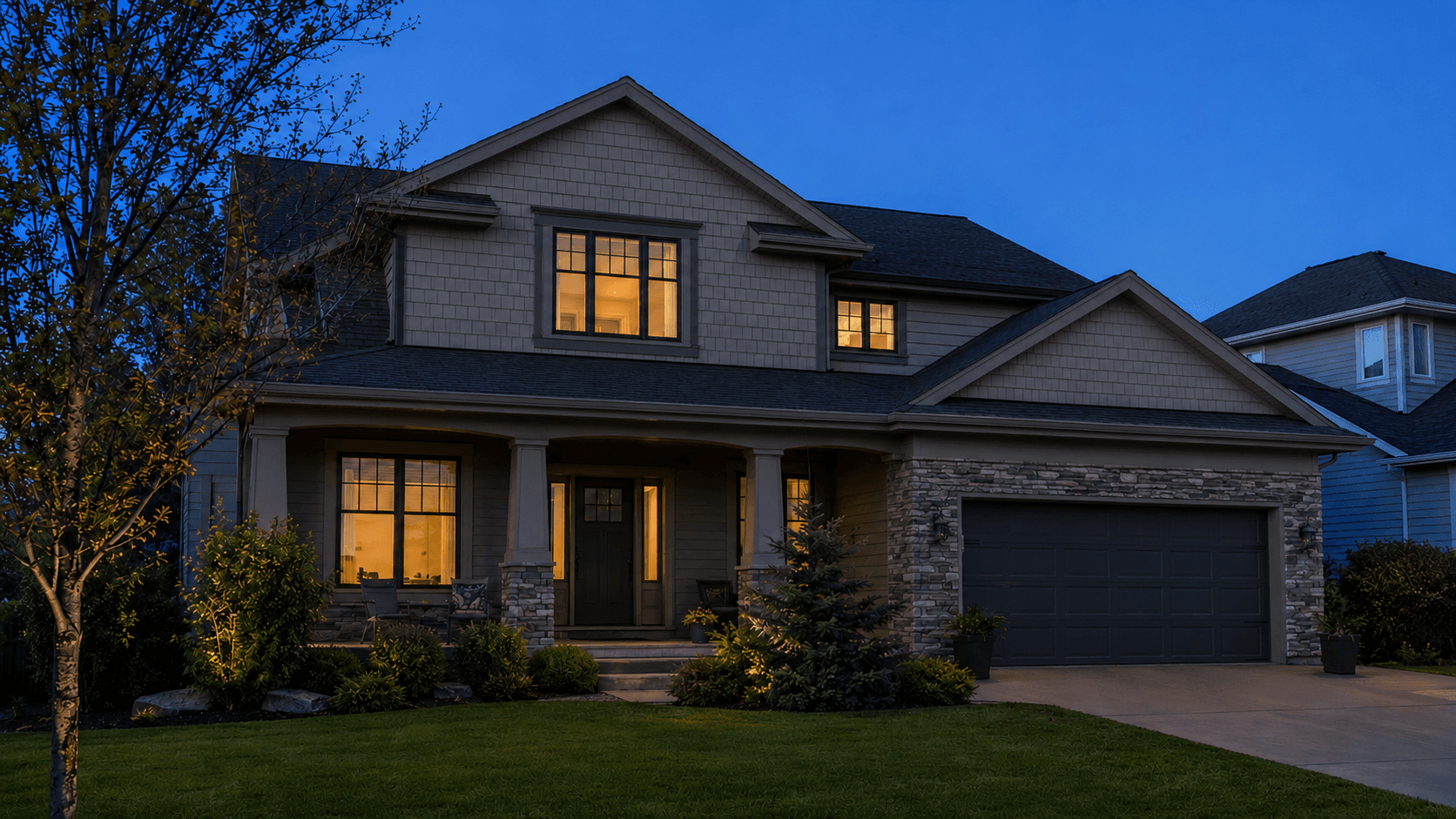 One daytime exterior photo of the sample home, the single input the Design Studio needs